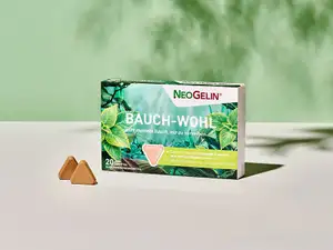 Grüne Produktverpackung von Neogelin Bauch-Wohl