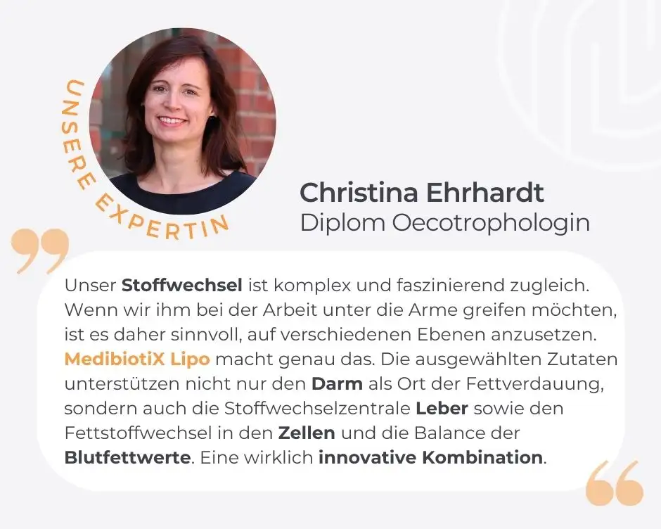 Aussage unserer Expertin Christina Erhardt zu Medibiotix Lipo.
