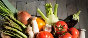 Gemüsekorb von oben