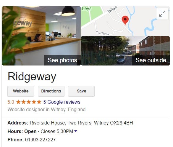 Ridgeway on Google