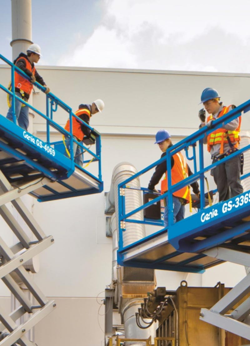 Workers on Nationwide Plaform cranes