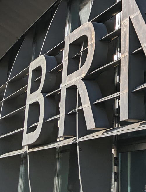 Brno train station signage