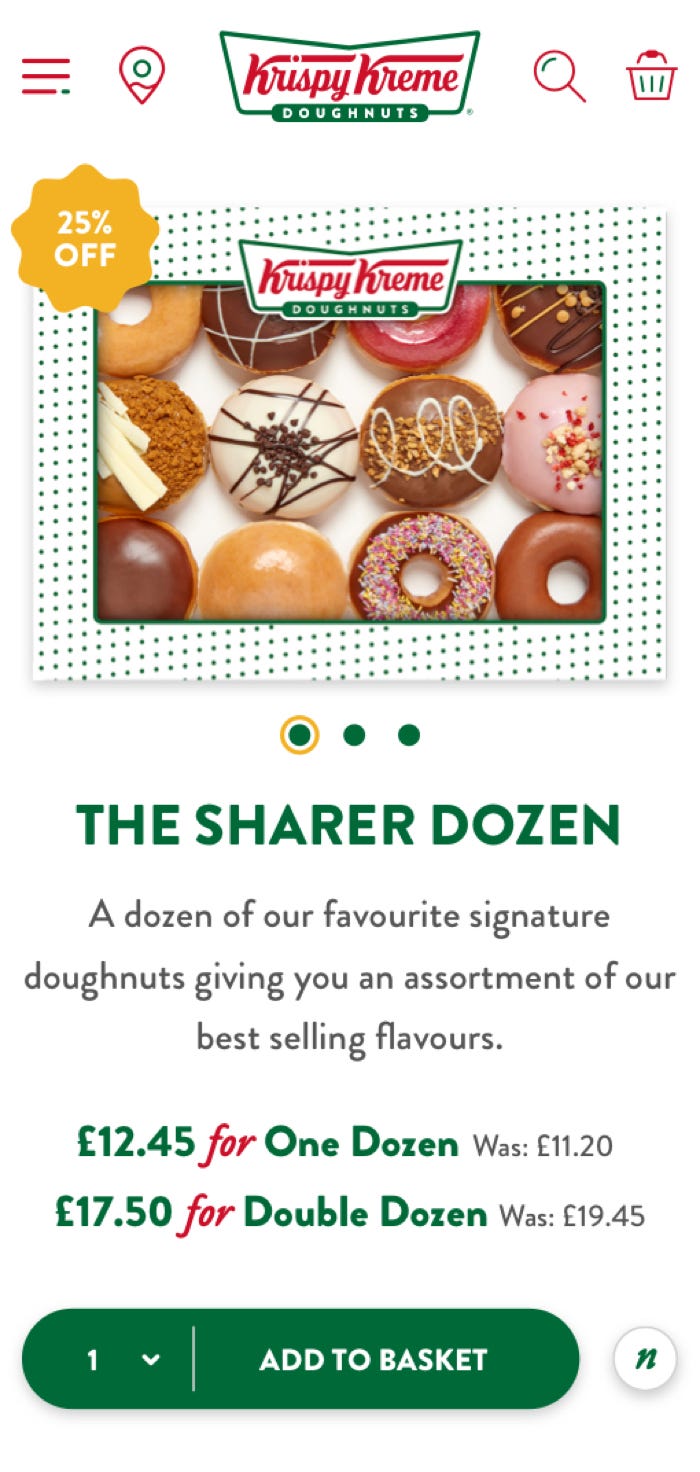 Krispy Kreme product page design