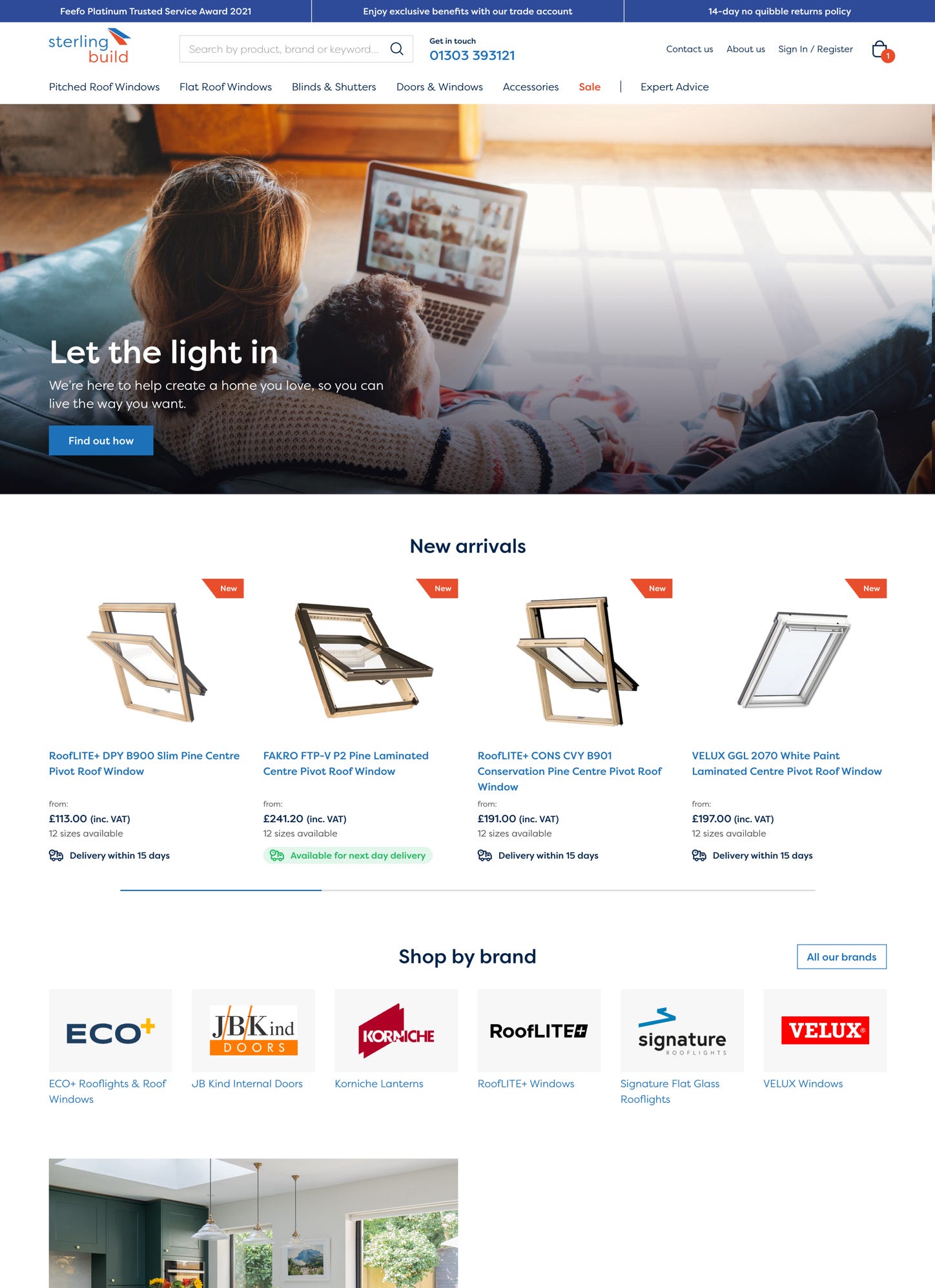 Sterlingbuild homepage on a desktop device