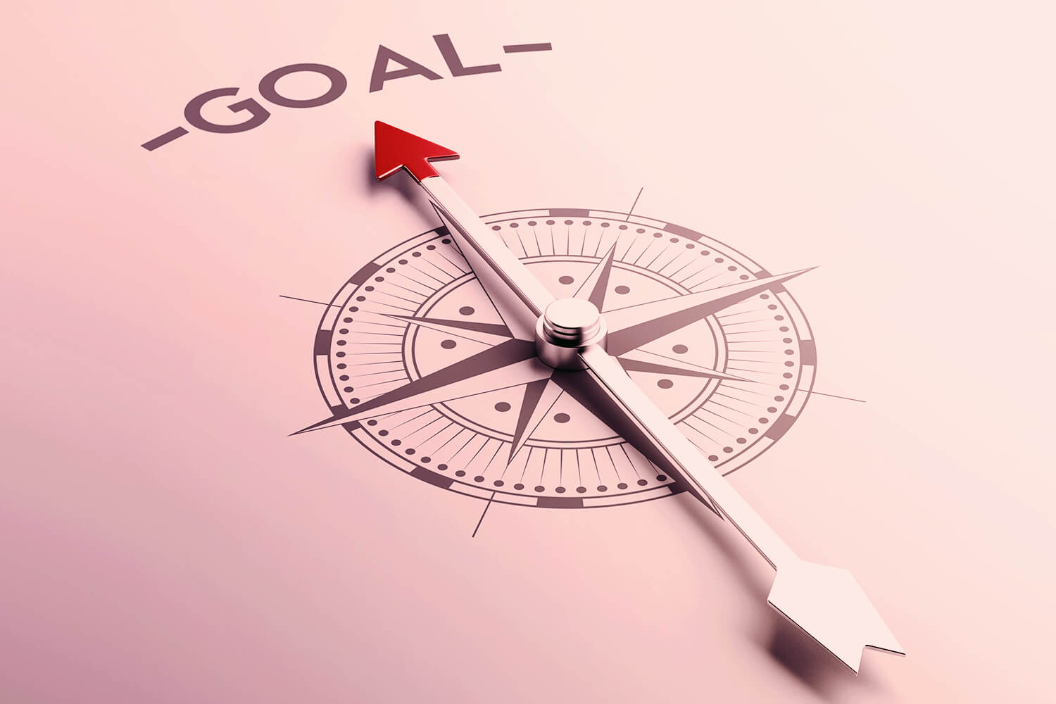 Compass pointing to goals