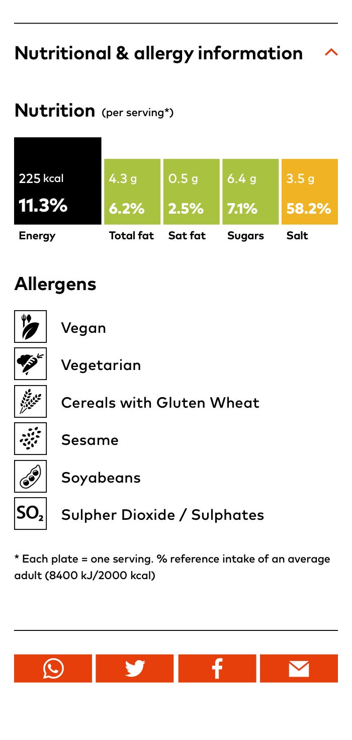 YO! nutritional & allergy information