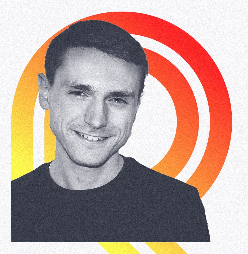 Staff photo of Daniel on Ridgeway logo behind