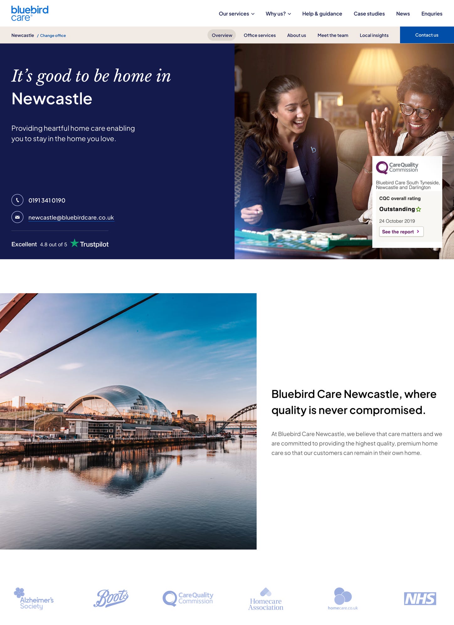 Desktop Version of the Website Page