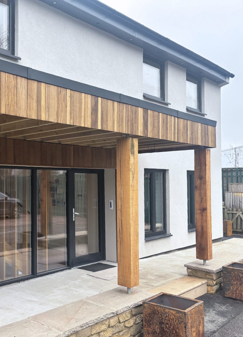 Outside front of building