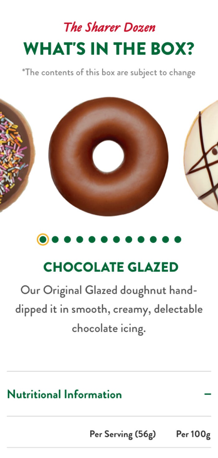 Krispy Kreme product information design