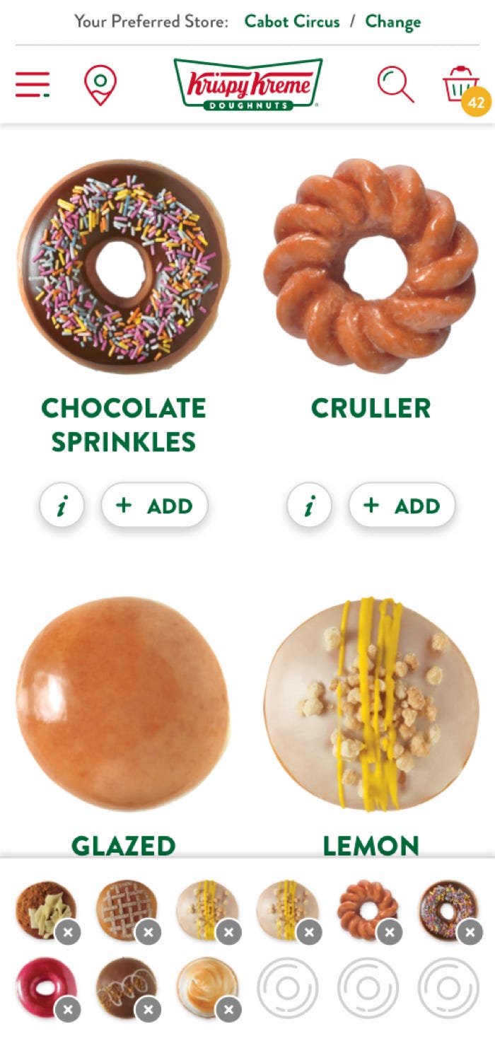Krispy Kreme doughnuts page design