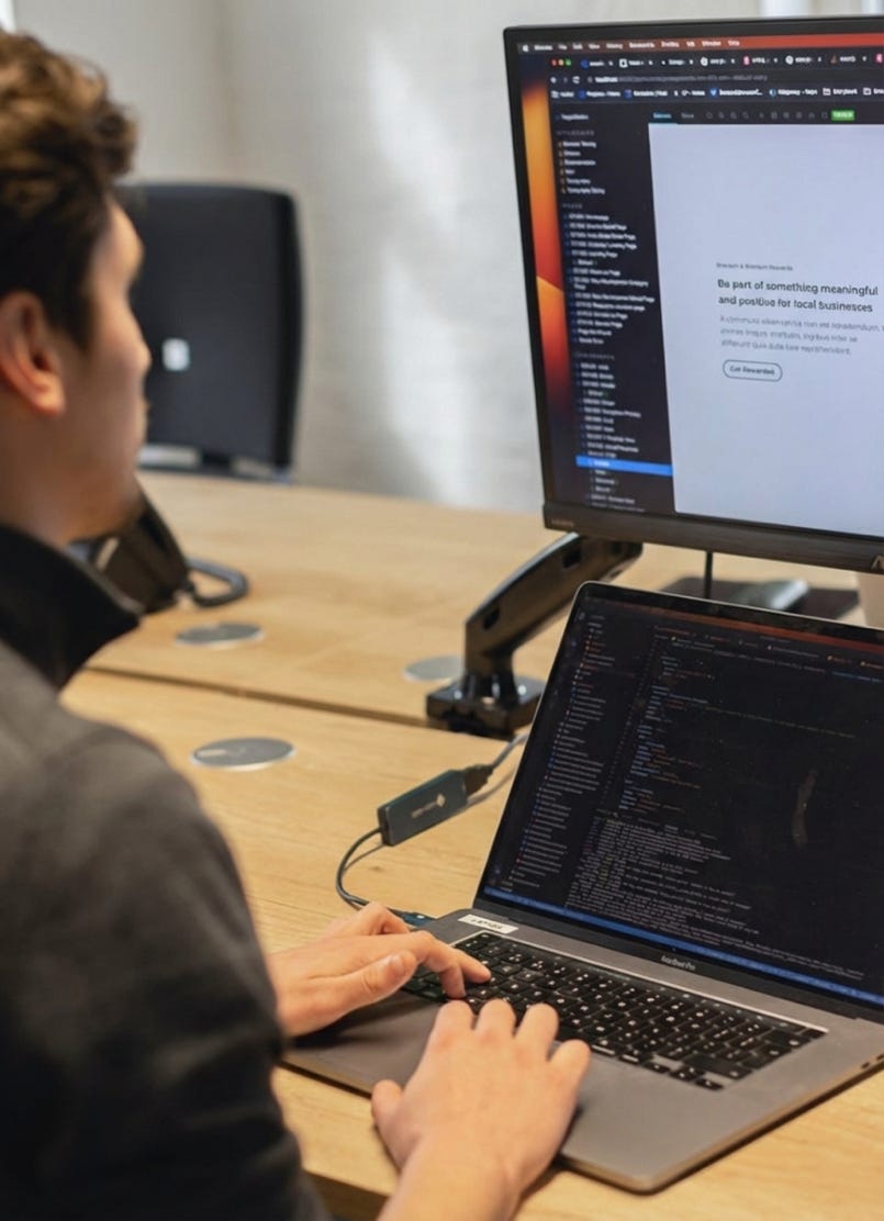 A Ridgeway Developer working on a Kontent site
