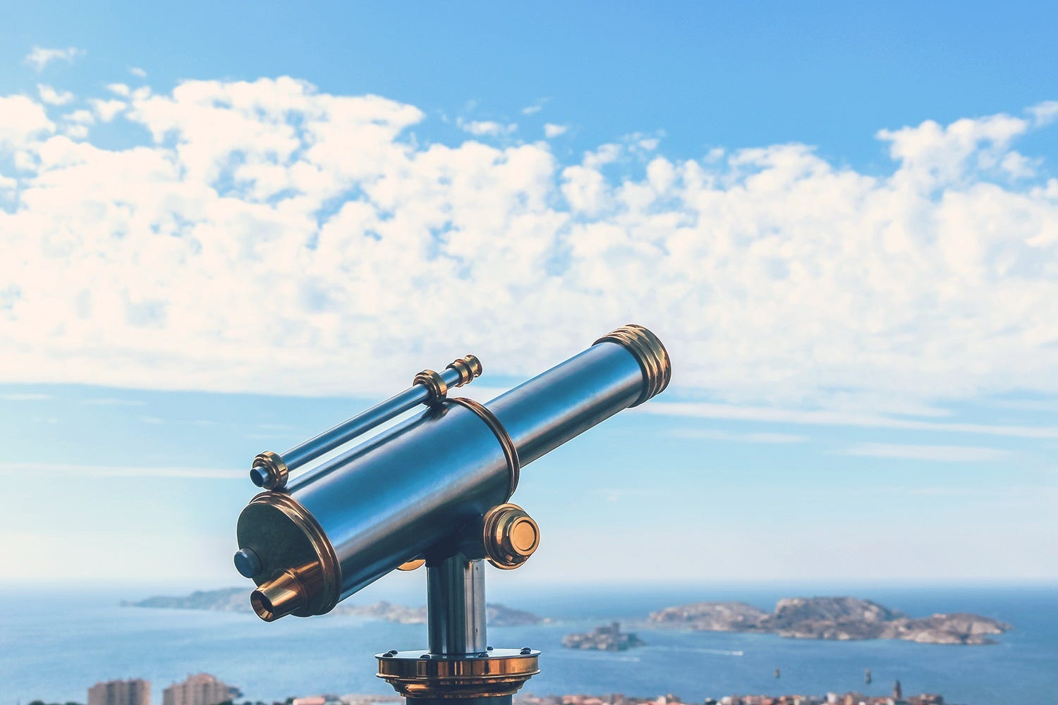 telescope and clouds