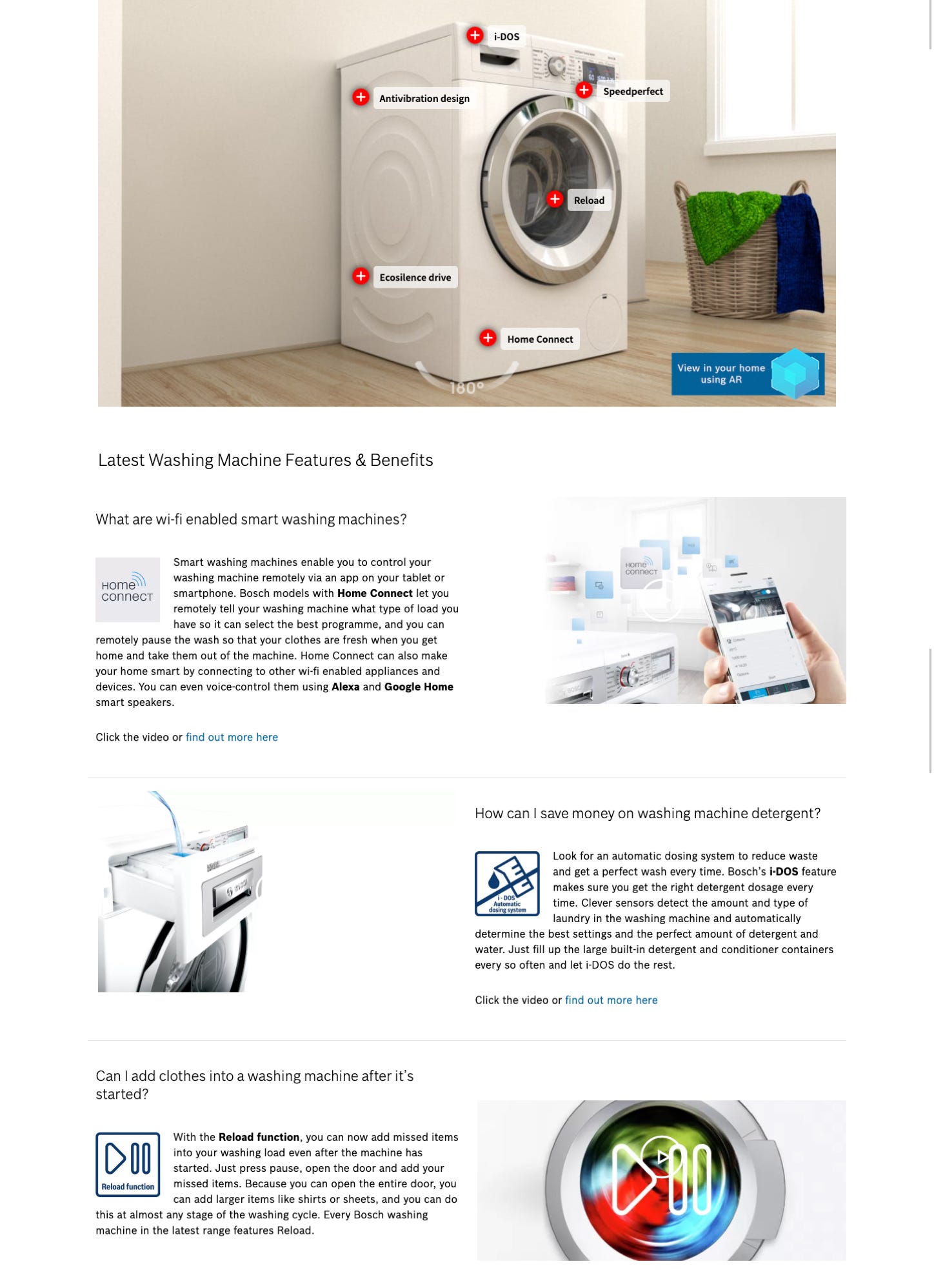 Bosch landing page designs