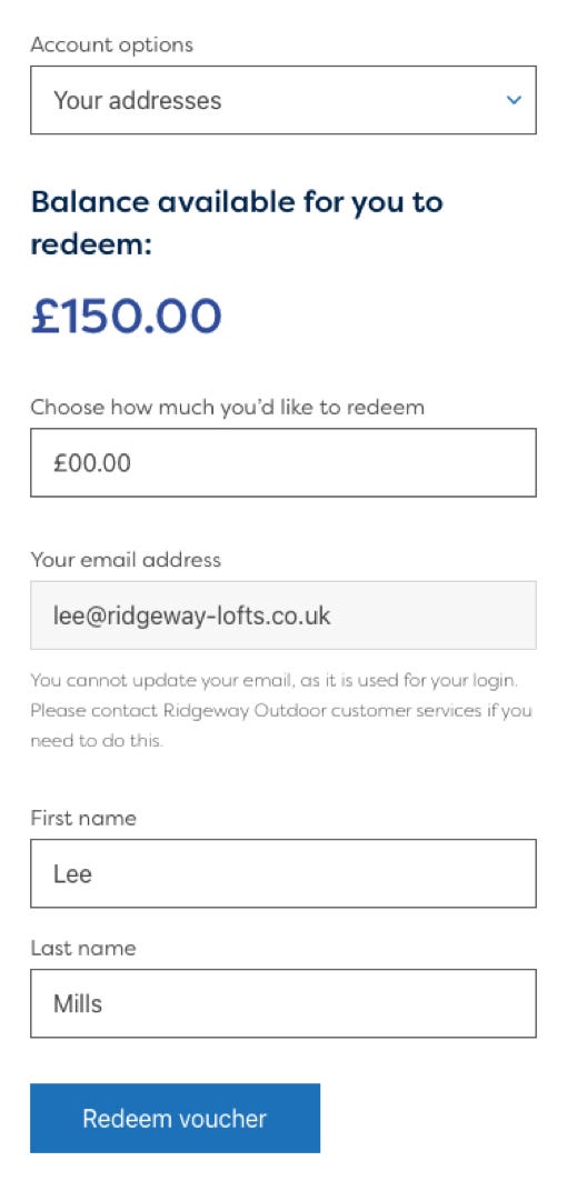 Sterlingbuild voucher redeem