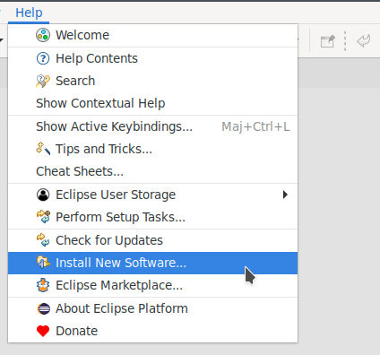 Go to Help > Install New Software... in the Eclipse file menu to start your SonarLint installation.