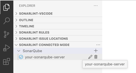 Your active connections are available in the SonarLint Connected Mode tab.