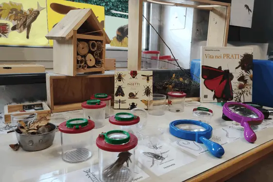 Aula scientifica: attraverso l'incontro dei materiali, ogni bambino costruisce uno sguardo interpretativo sui PERCHÈ DELLE COSE