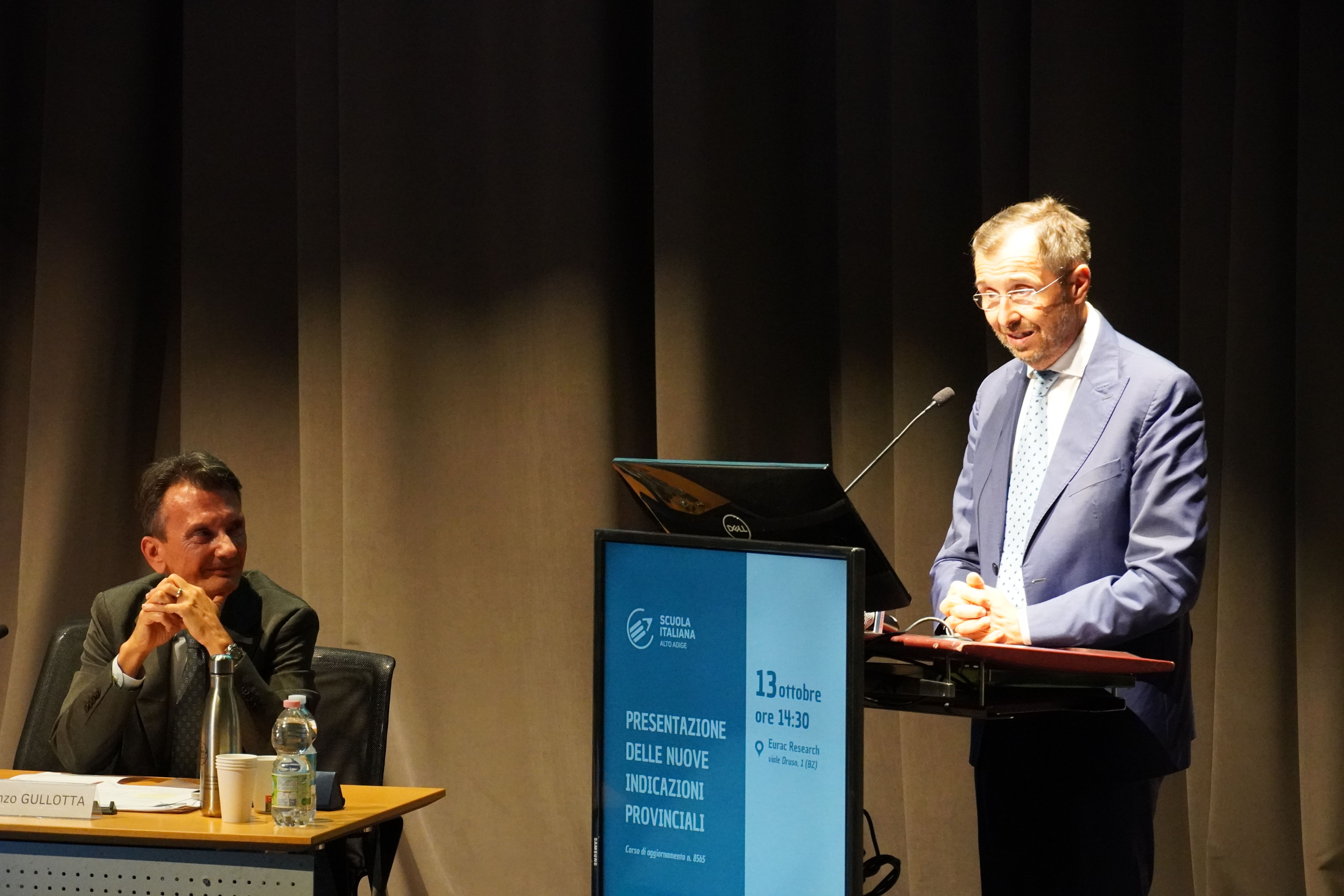 Il Sovrintendente scolastico Vincenzo Gullotta ed il Presidente INVALSI Roberto Ricci.