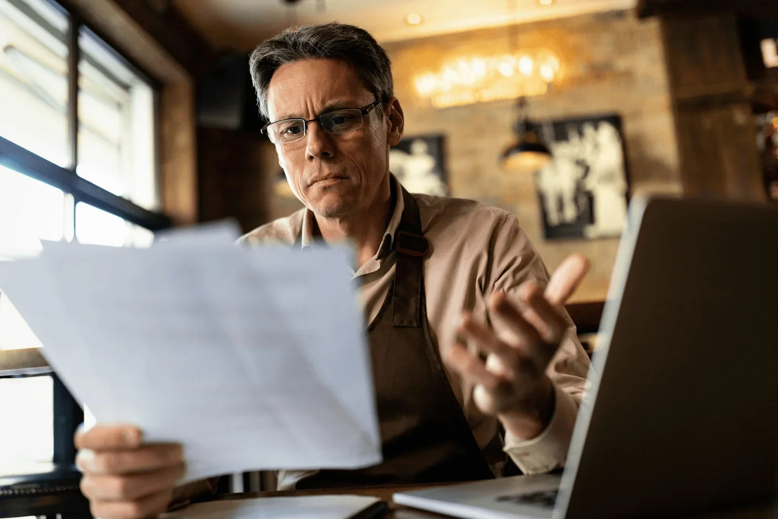 Cafe owner reads his business energy bill and is surprised to find he's on more expensive out-of-contract rates