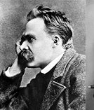 Black and white photographs of Marx, Niezsche and Freud