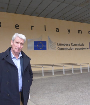 Jeremy Paxman outside of Berlaymont