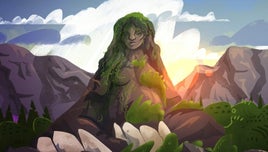 A mountain anthropomorphised as a woman - mother earth