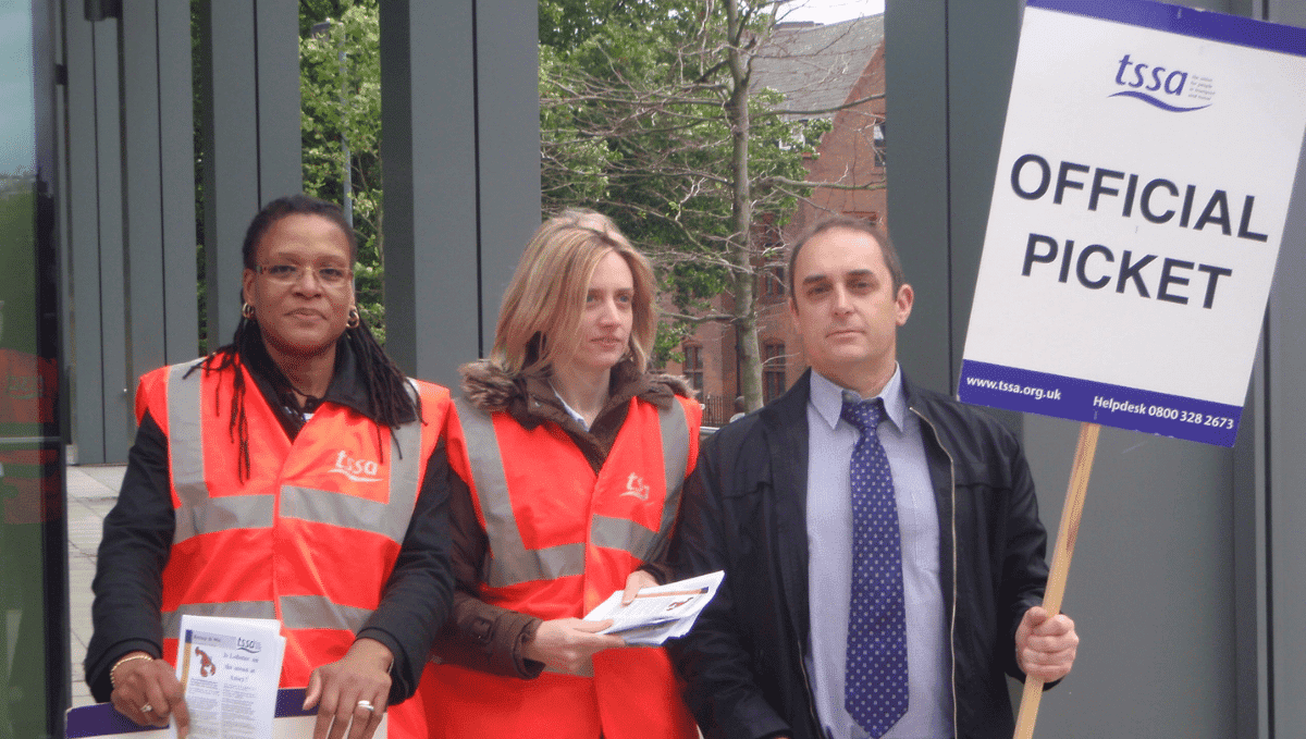 TSSA picket line at Amey