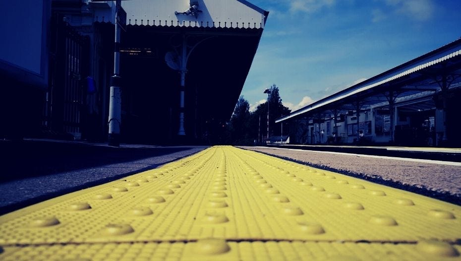 Platform edge at a train station