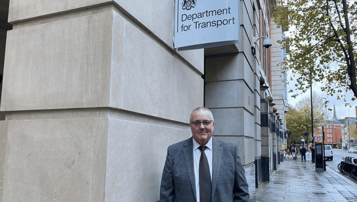 Frank Ward standing outside Department for Transport