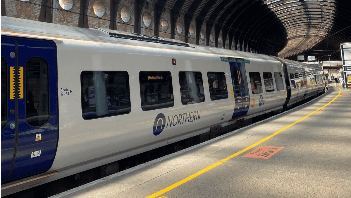 Northern train at platform, York station