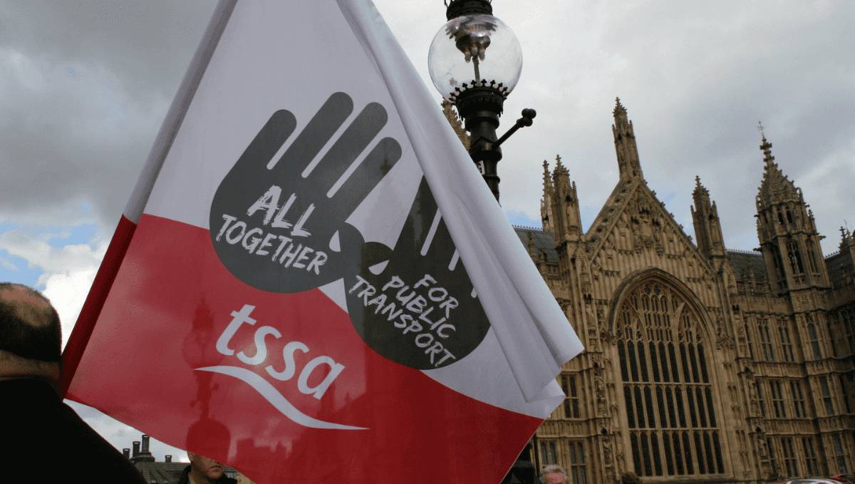 TSSA flag outside parliament