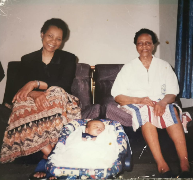A photo of TSSA Treasurer Mary Sithole's mother Eltinah (left) and grandmother Diana with her eldest son. 