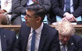 Rishi Sunak MP in smart suit in Dispatch Box in House of Lords
