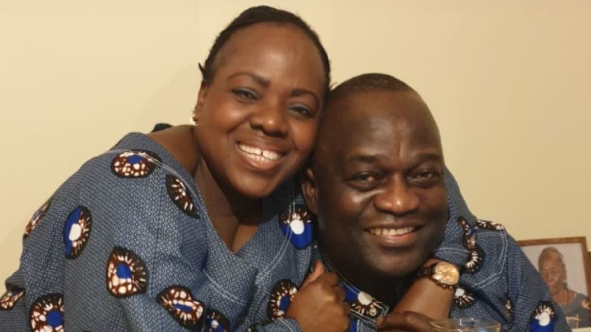 Belly Mujinga smiling with her husband Lusamba