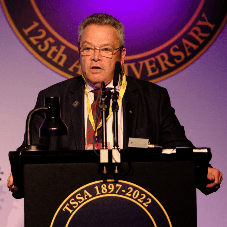 Ian Prosser Chief Inspector of Railways speaking at TSSA125 event