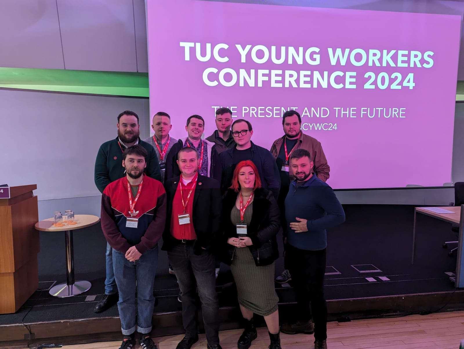 10 young delegates from different rail unions at the TUC Young Workers conference