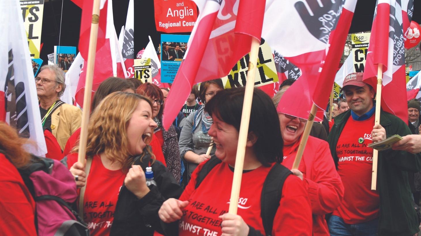 TSSA members attending a rally