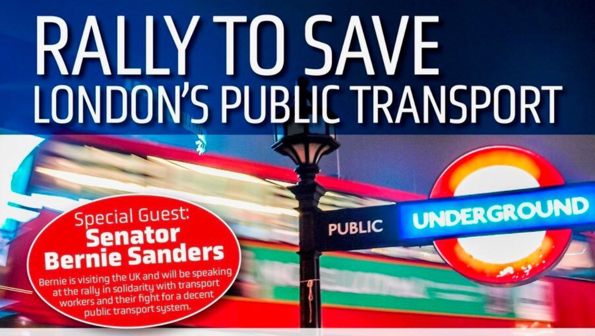 Rally to save London's public transport image with Underground sign