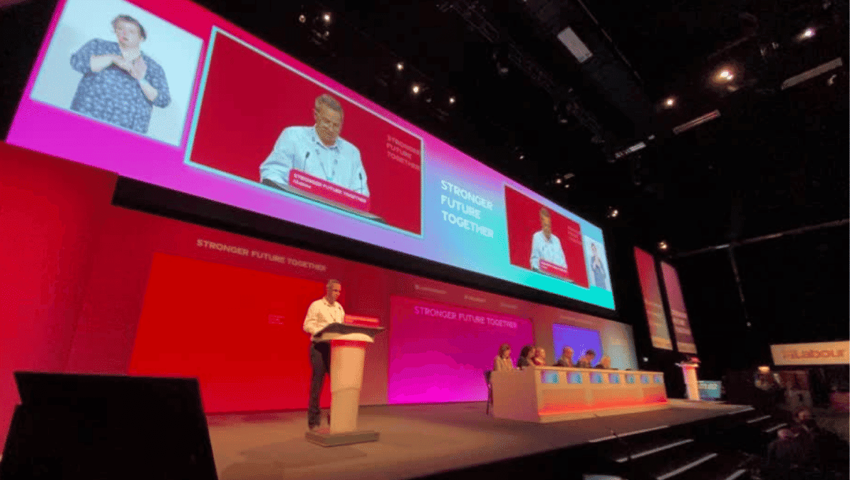 Paul Beadle speaking at Labour Party conference 2021
