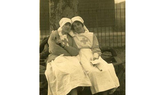 Two unidentified members of the Voluntary Aid Detachment at Southmead, Bristol.