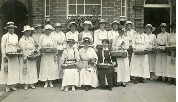 Fundraising collection by members of the Sussex/80 Voluntary Aid Detachment.