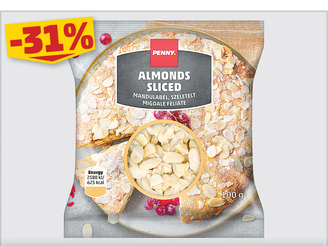 PENNY SZELETELT MANDULA 100G, 539 Ft helyett 369 Ft