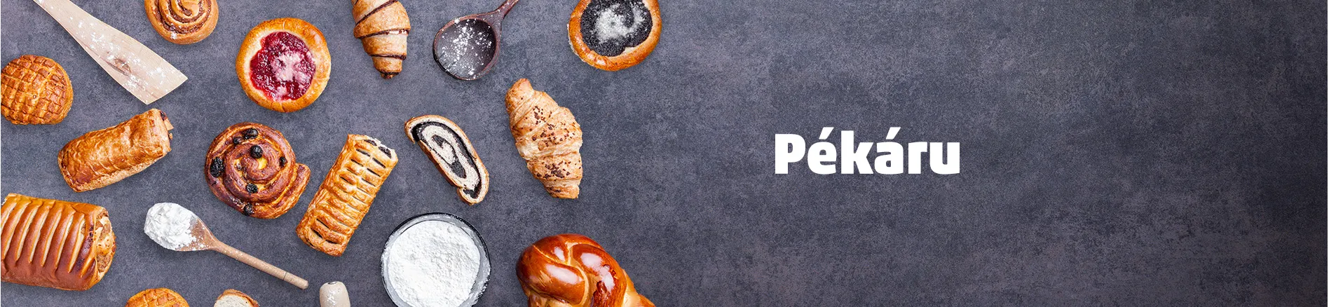 Péktermékek a képen: rétes, croissant, bejgli, kalács, párnák
