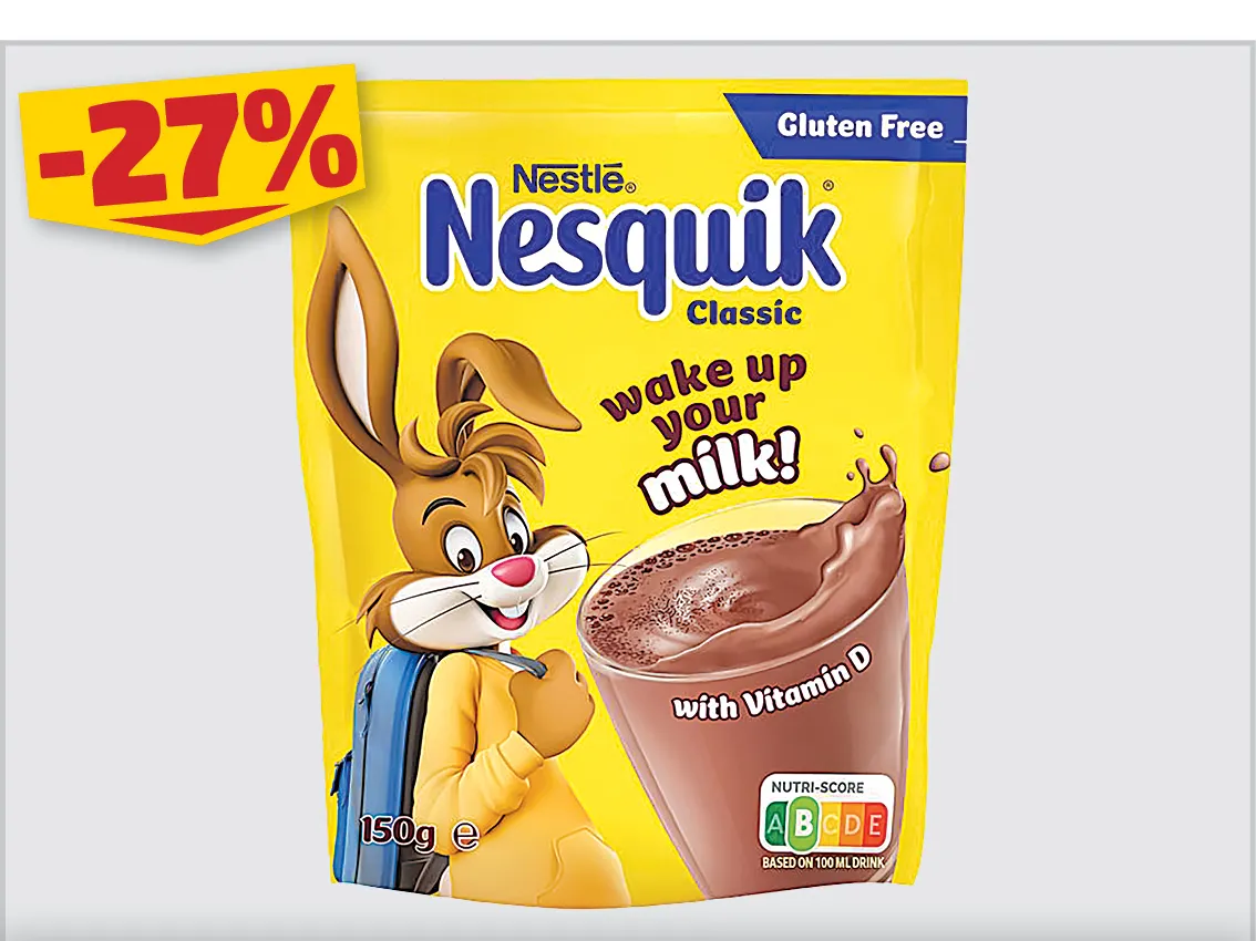 NESQUIK INSTANT KAKAÓITALPOR 150G, 1099 Ft helyett 799 Ft