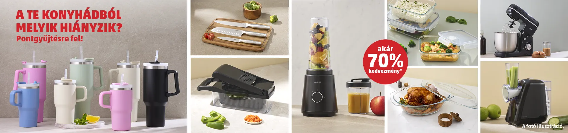 A te konyhádból melyik hiányzik? Mindenki, aki 2026. január 8. és március 18. között a PENNY-ben vásárol, és összegyűjt legalább 8 hűségpontot, kedvezményesen viheti haza a VIVESS ételtárolók és konyhai eszközök egyikét.