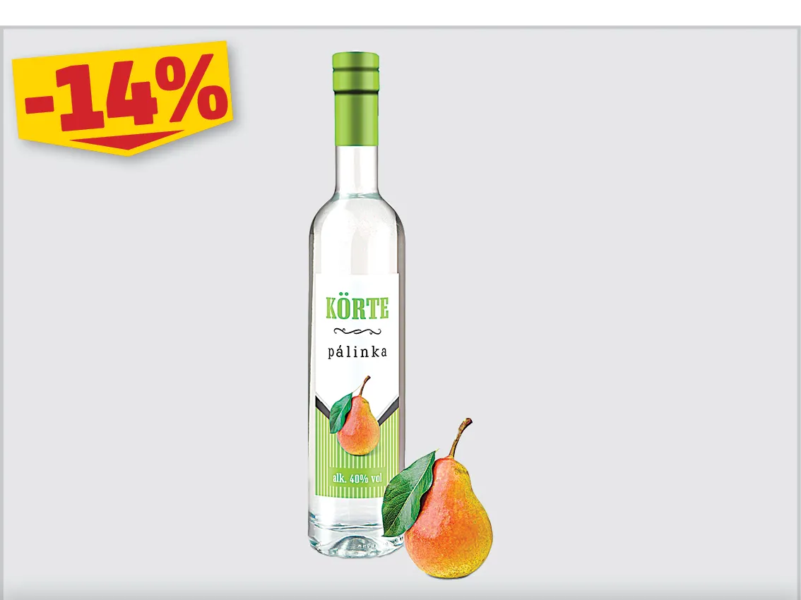 KÖRTE PÁLINKA 40% 0,5L, 4 549 Ft helyett 3 899 Ft