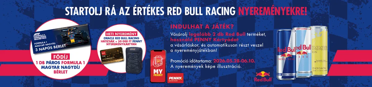 STARTOLJ RÁ AZ ÉRTÉKES Red Bull RACING NYEREMÉNYEKRE!