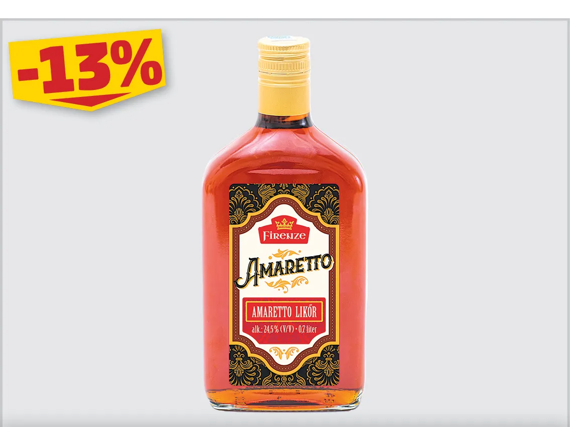 FIRENZE AMARETTO LIKŐR 0,7L, 2 899 Ft helyett 2 499 Ft