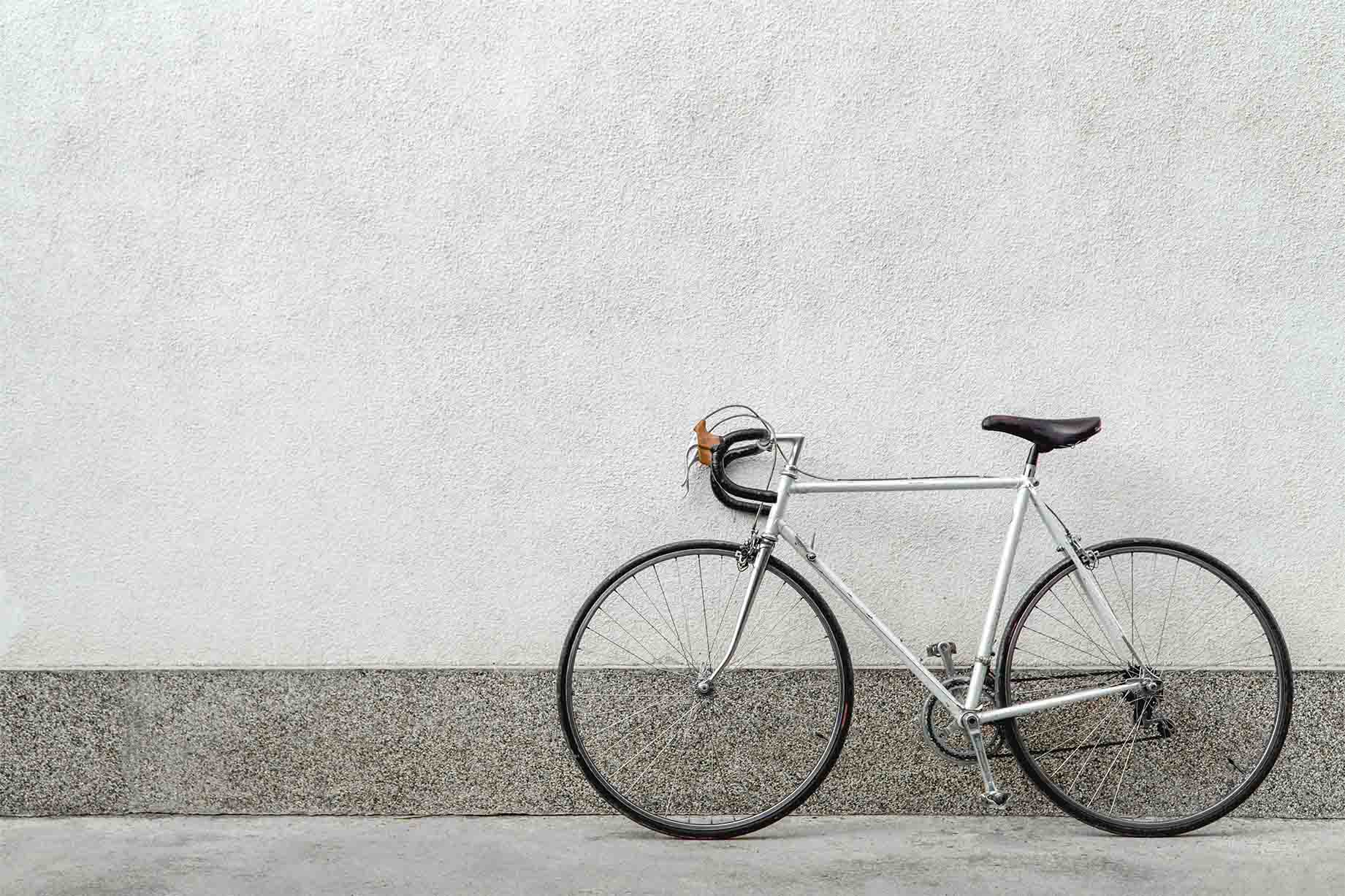 Bike in front of a white wall